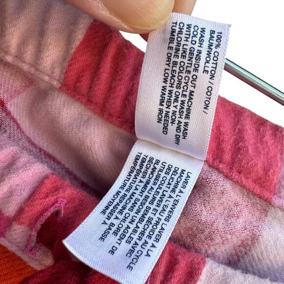 Gap Body Colorblock Pink Plaid Pajama Elastic Drawstring Waist Loungewear Pants - Picture 5 of 10